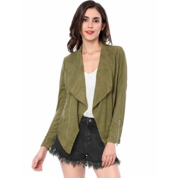 [BlankNYC] Olive Green Drape Jacket - Picture 1 of 7